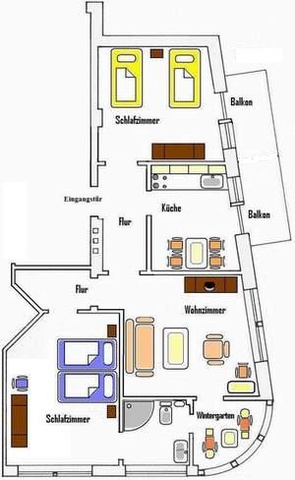 Grundriss der Wohnung Sonnenschein ab 79 €/Tag